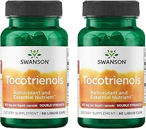 Swanson Double Strength Tocotrienoler - Antioxidant - (60 flydende kapsler, 100 mg hver) 2 pakning