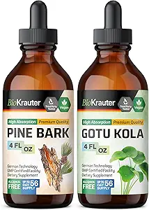 BIO KRAUTER Pine Bark Tinktur 4 Fl. Oz. & Gotu Kola Tincture 4 Fl. Oz.