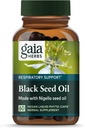 Gaia urter Black Seed Oil - Cold- Pressed Capsules for Lung, Respiratory, og Antioxidant Support - med Organic Nigella Seed Oil - Herbal Supplement - 60 Vegansk flydende Phyto- Kapsler (30- Day Supply)