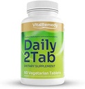 Daily2Tab - All You Need Multivitamin Plus Multimineral Formula. 26 Essential Nutrients for Women and Men, 60 Tablets