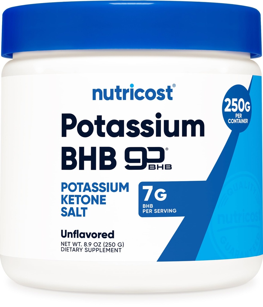 Nutricost Kalium BHB Salts, Exogent Keton Supplement, 6,4g Beta- Hydroxybutyrat Per Serving, 250 Bedste