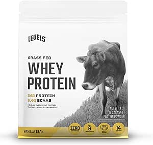 Nivels Grass Fed Whey Protein Powder, No Artificials, 24G Protein, Vanilla Bean, 1LB