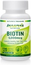 High Potency Biotin 5000mcg – Supports Hair, Skin & Nail Health, 120 Veggie Capsules