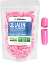 XPRS Nutra Size 000 Empty Capsules - 100 Count Large Empty Gelatin Capsules - Pills for DIY Supplement Capsule Filling - Fillable Color Gel Caps Pills (Pink)