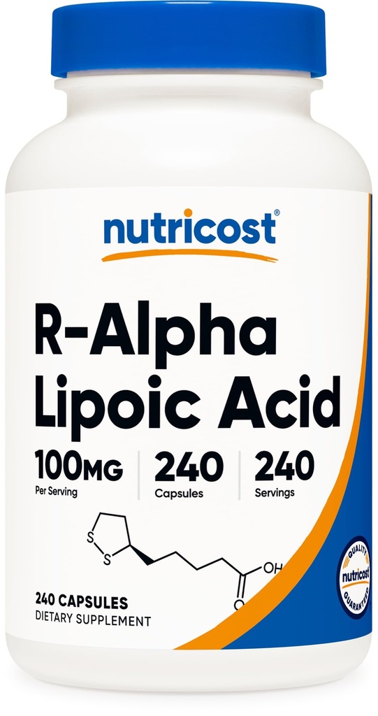 Nutricost R- Alpha Lipoic Acid 100 mg, 240 kapsler - Veggie Caps, Vegan, Non- GMO, Gluten Free