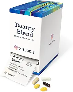 Persona Nutrition Beauty Blend Vitamin Pack til hår, hud & negle (28 Pack) - Inkluderer Hyaluronsyre, Collagen, Borage med Safran & C-vitamin