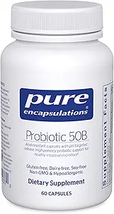 Pure indkapslinger Probiotisk 50B - fordøjelig sundhed Probiotisk - immunsupplement * - syre-resistente kapsler - Gluten Free & Non- GMO - 60 kapsler