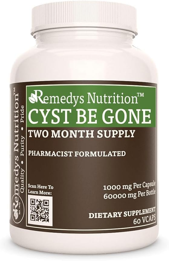 Remedys ernæring Cyst Gone Gone Gone 124; 1.000 mg, 60 Veganske Kapsler Urtetøj Kosttilskud 124; Two Month Supply