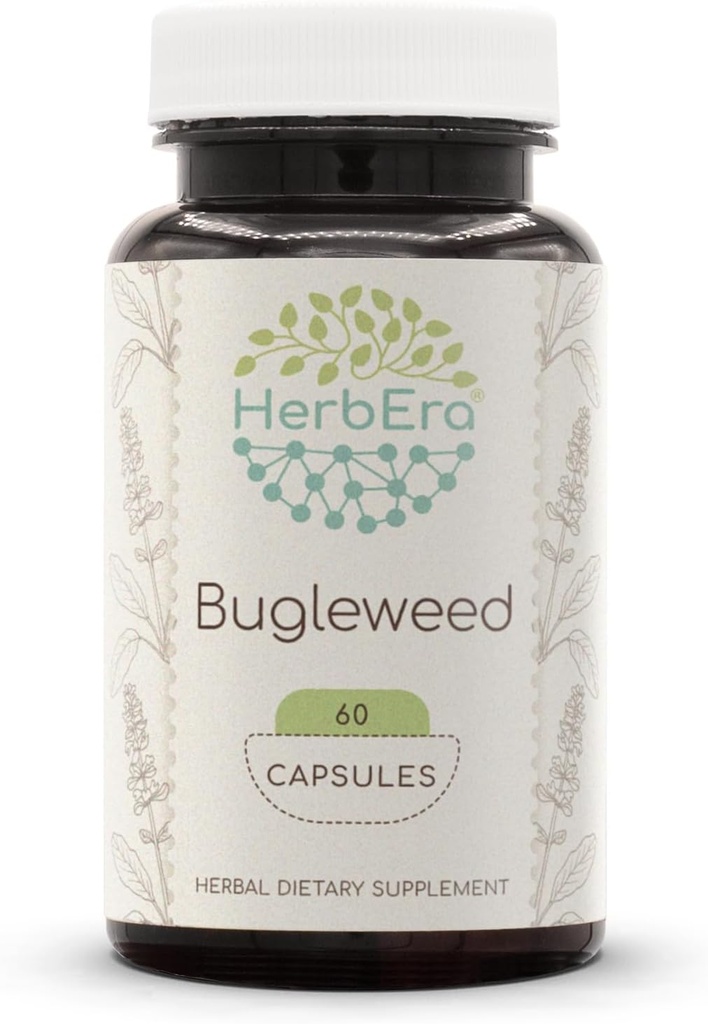 HerbEra Bugleweed 60 Kapsler, 400 mg, Fremstillet med Bugleweed (Lycopus Protecicus) Tørret Herb (60 Kapsler)