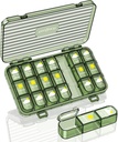 Ugentlig Pill Organizer, 3 gange om dagen, Stor rejse 7 Day Pill Box med separat Container, Daglig Portable Fugt- Proof Pill Case for Medicin, Vitamin, Fiskeolie og Kosttilskud