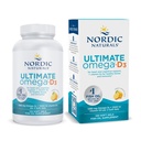 Nordiske Naturals Ultimate Omega- D3, Lemon Flavor - 120 Soft Gels - 1280 mg Omega-3 + 1000 IE D3- vitamin - EPA & DHA - fremmer hjerne, hjerte og immunforsvar - 60 Servere