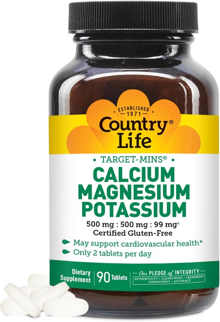 Country Life Calcium-Magnesium-Potassium - 90 Tablets