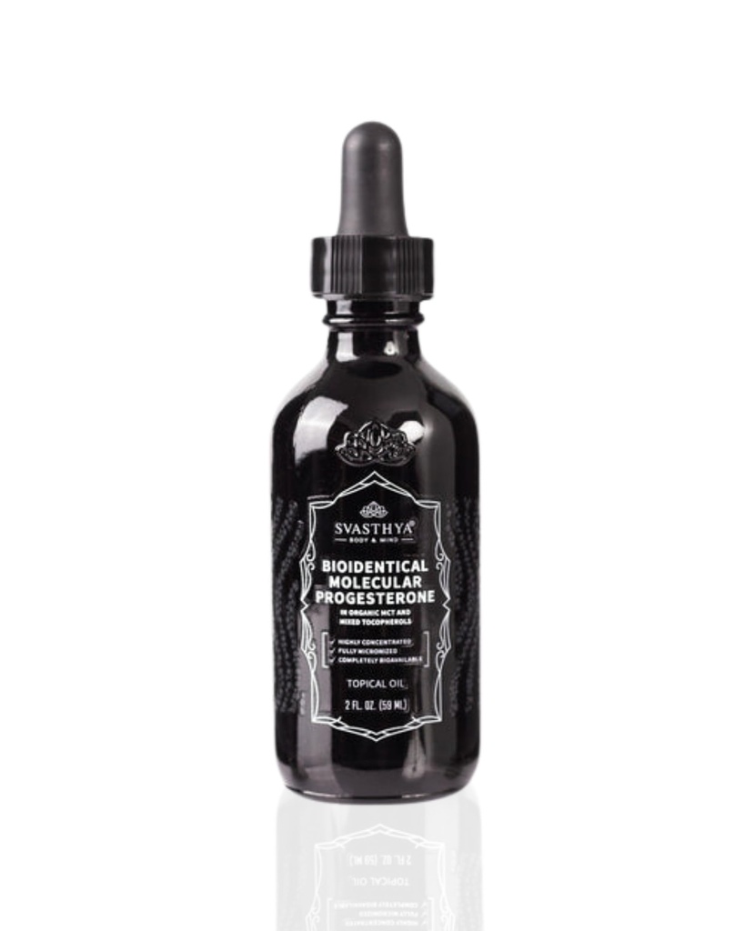 Svastya Body & Mind Molecular Progesteron Flydende - Hormonal Balancing Oil, Menopause Relief, Alle naturlige afledt fra mexicansk Yam - 5,5% Progesteron for kvinder Vitamin E Oil - 2 Fl Oz