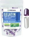 XPRS Nutra Størrelse 2 Tomme kapsler - 100 Grev Tomme Gelatine kapsler - Piller selv Kapselfyld - Pure Bovin Pill Gel Caps til Do- It- Yourself Kosttilskud (Pearl Purple / White)
