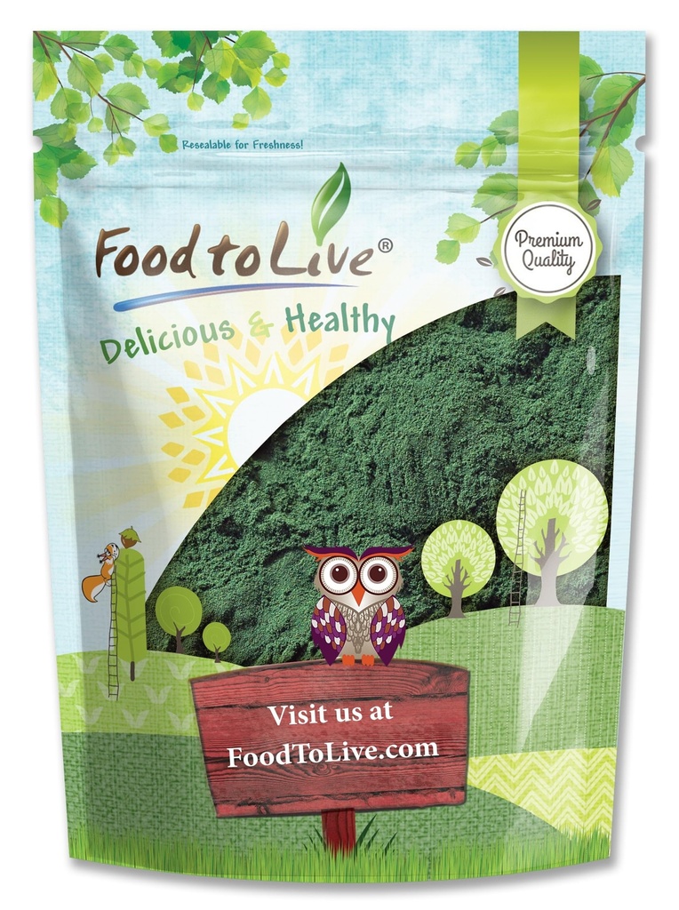 Mad til levende Chlorella Powder, 1 Pound - Kosher, Raw Green Algae, Vegan Superfood, Bulk, Pure Vegan Green Protein, Rich in Vitamin and Minerals, Great for Drinks, Teas og Smoothies