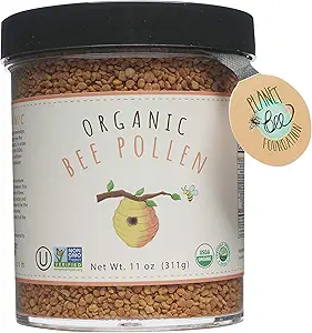 Greenbow Organic Bee Pollen - 100% USDA Certified Organic, Non-GMO, Halal, Kosher Certified, Pure & Natural Bee Pollen - Superfood pakket med proteiner, vitaminer og mineraler - Gluten Free - 311g