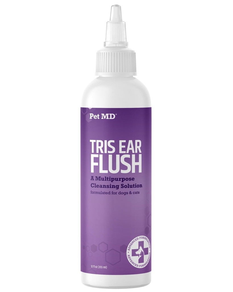 Pet MD Veterinary Tris Flush Cat & Dog Ear Cleaner - og infektion Behandling med Ketoconazol 12 oz