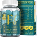 Biotin Gummies - Hår Hud og negle Vitaminer til mænd og kvinder, Vegansk vitamin B7, understøtter hårvækst og stærkere negle, 30 dages forsyning - Blueberry- 60 tællinger