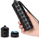 Pill Organizer Weekly Metal Travel Pill Box Waterproof - 7 Day Large Aluminum Alloy Pill Container, Portable Daily Pill Case for Vitamin, Medicine, Supplement, Fish Oil
