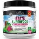 Root Powder - Beets Superfood supplement med C-vitamin Plus Organic Antioxidant Rich Red Fruits and Grøntsager - Øger Stamina og naturlige energiniveauer - 30 Servering - Packaging May Vary