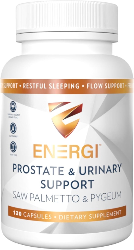ENERGI prostata supplement med Saw Palmetto til mænd og kvinder, 200mg Saw Palmetto, 100mg Pygeum supplement, Pumpkin Seed, Prostata sundhed kosttilskud, 120 kapsler