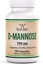 Dobbelt Wood Kosttilskud D Mannose 500mg kapsler, 90 Greve (D- Mannose for Urinary Tract Sundhed og Bstige Lining, Hjælper UTI Prevention) Vegan Safe, Non- GMO, Gluten Free