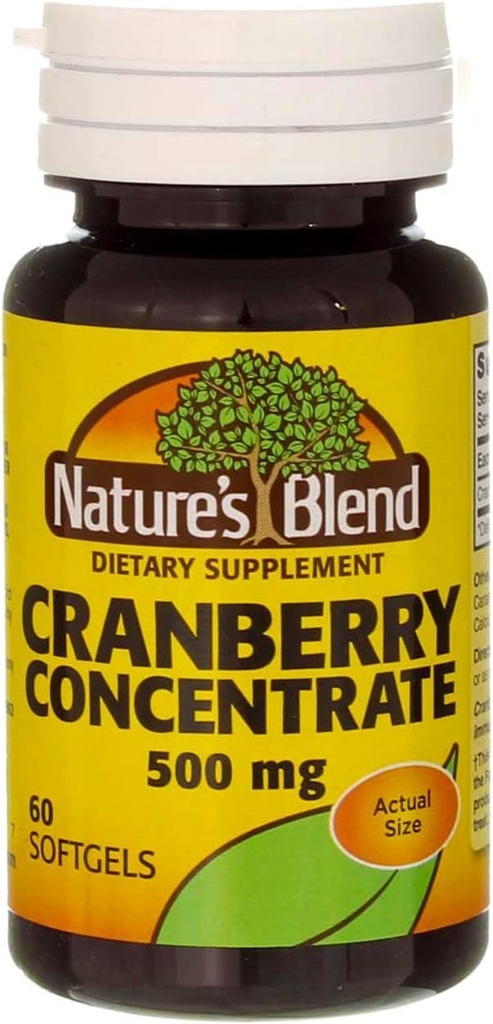 Nature 's Blend Cranberry Concentrate 500 Mg 60 Softgels Pack af 6