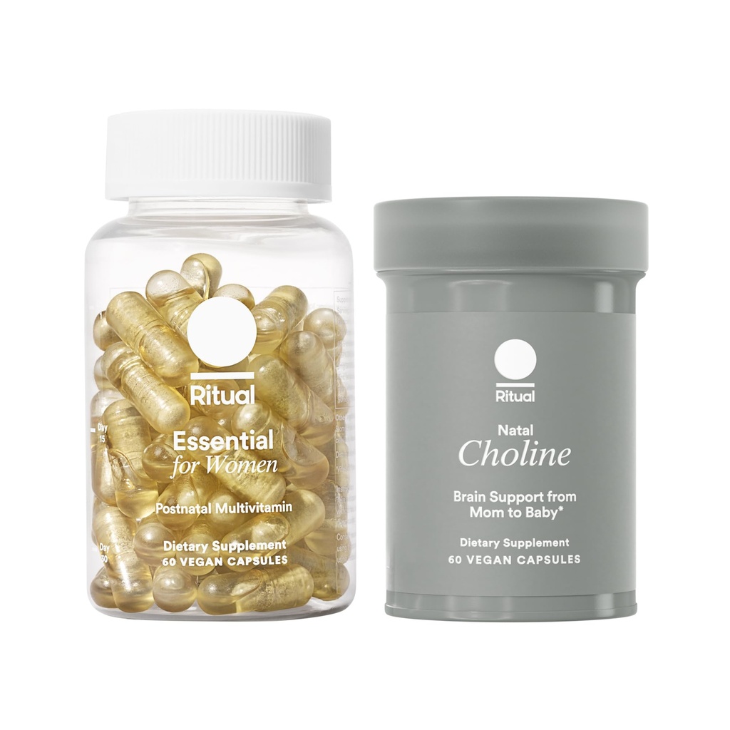Rituel postnatal Mom- to- Baby Set, Postpartum Multivitamin og Natal Cholin Kosttilskud, Understøtter Amning, Immunfunktion, og Babyens Kognitiv Funktion