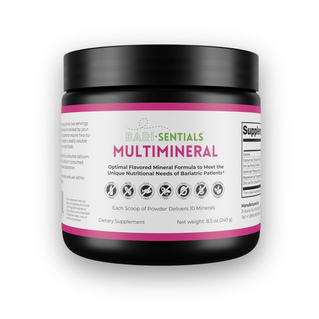 R- Kane Nutritionals Barisity Bariatriary Multimineral Supplement- Post- Bariatriatric Kirurgi Support - Easy- to- Opløs Mineral Powder- Jordbær Lemonade Flavored Drink- 240g