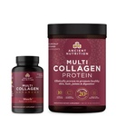 Ancient Nutrition Multi Collagen Advanced Capsules, Muscle, 90 Count + Multi Collagen Protein Powder, Unflavored, 45 Servering