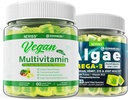 Vegansk Omega 3 Gummies 1000mg med Vegansk Multivitamin til kvinder Mænd med jern, vitamin B12, A, D3, K2, Alger Omega 3, Magnesium, Zink