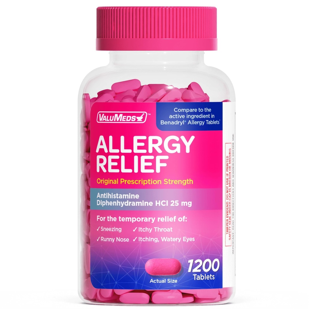 ValuMeds Allergi Medicin Antihistamin, Diphenhydramin HCl 25 mg
