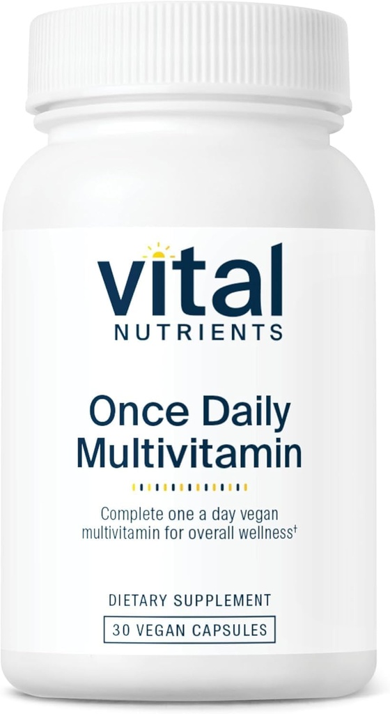 Vital Nutrients Once Daily Multivitamin MSD 124; Vegan Multi for kvinder & mænd MSD 124; Allergenfri MSD 124; 19 Essentielle Vitamin + Antioxidanter for øje og hjerte Health MSD 124; Gluten, Dairy & Soy- Free MSD 124; 30 Kapsler