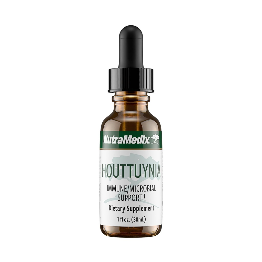NutraMedic Houttuynia - Gastrointestinal, immunsystem & Mikrobial Support Tinktur - Hjælper med fordøjelse, GI Health & Body Detox Rense - Plantbaserede flydende dråber (1 oz / 30 ml)