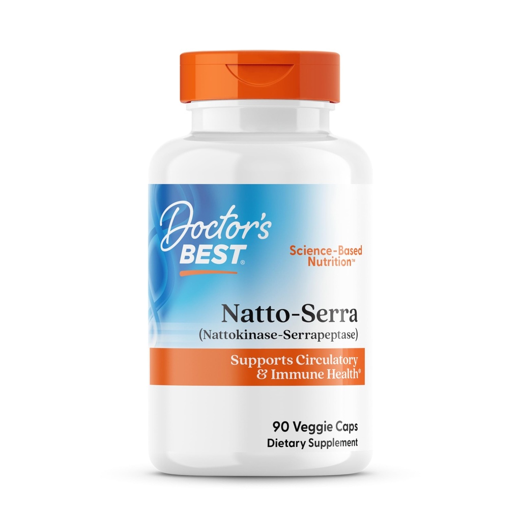 Læger Bedste Nato-Serra, Understøtter Circulatory & immunforsvar, Non- GMO, Vegan 90 Veggie Caps