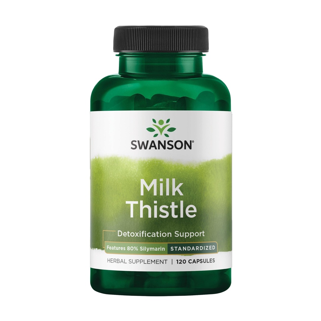 Swanson Milk Thistle (Standardized) - Urte Lever Support w / 80% Silymarin - Naturlig Formel Hjælper til at bevare samlet sundhed & velvære - (120 kapsler)