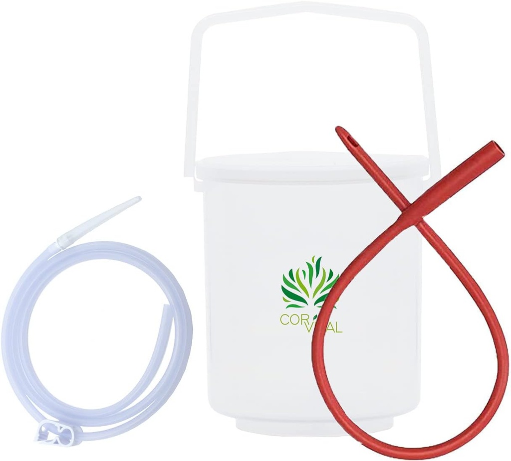 Coffee Enema Kit for Colon Cleansing - Recommended by Gerson Home Enema Kit - Enema Bucket Kit with Red Tube - Colon Detox Organic Coffee Enema - Enema Coffee Colon Cleanser - Colon Health