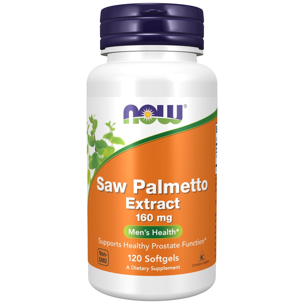 Now Foods Supplements, Saw Palmetto Extract (Serenoa repens) 160 mg, Men 's Health *, 120 Softgels