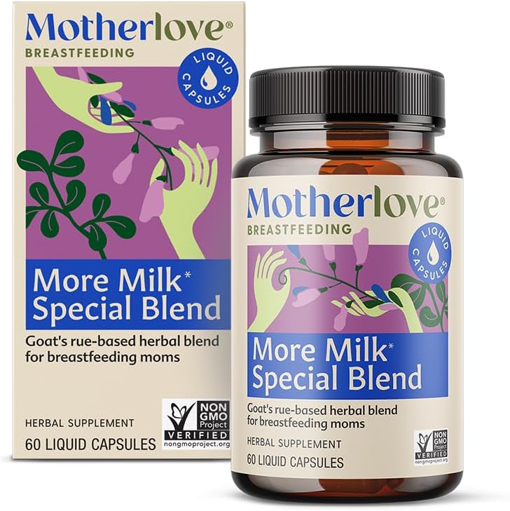 Motherlove More Milk Special Blend (60 Liquid caps) Herbal Amning Supplement w / Geat 's Rue to Build Breast Tissue & Support Breast Milk Supply - Non-GMO, Organic Herbs, Vegan, Kosher, Soy- Free