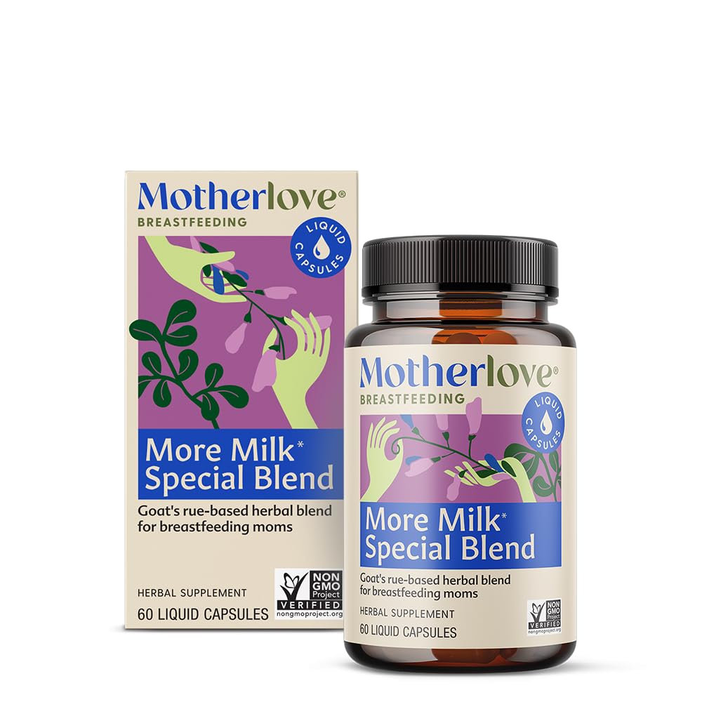 Motherlove More Milk Special Blend (60 Liquid caps) Herbal Amning Supplement w / Geat 's Rue to Build Breast Tissue & Support Breast Milk Supply - Non-GMO, Organic Herbs, Vegan, Kosher, Soy- Free