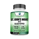 American Standard Kosttilskud St. John 's Wort 1800 mg Per Servering med sort peber frugt ekstrakt - Vegan, Gluten Free, Non- GMO, 120 Kapsler, 40 Servere