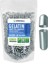 XPRS Nutra Størrelse 2 Tomme kapsler - 1000 Tomme Gelatine kapsler - Piller selv Capsule Fyldning - Pure Bovin Pill Gel Caps til Do- It- Yourself Kosttilskud (Sølv)