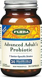 Flora - Advanced Voksen 's Blend Probiotic, Seven Senior- Specifikt Stains, Gluten Free, Raw Probiotic med 34 Millioner celler, 30 Kapsler