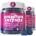 Digitale enzymer til kvinder & mænd Gummies w / Probiotika, Papaya, Bromelain, Ginger - Bloating Relief & Gut Health Chewable Supplement Digest Proteins Dairy Carbs Veggies Fedtstoffer, Sukker Free Vegan, 120Cts