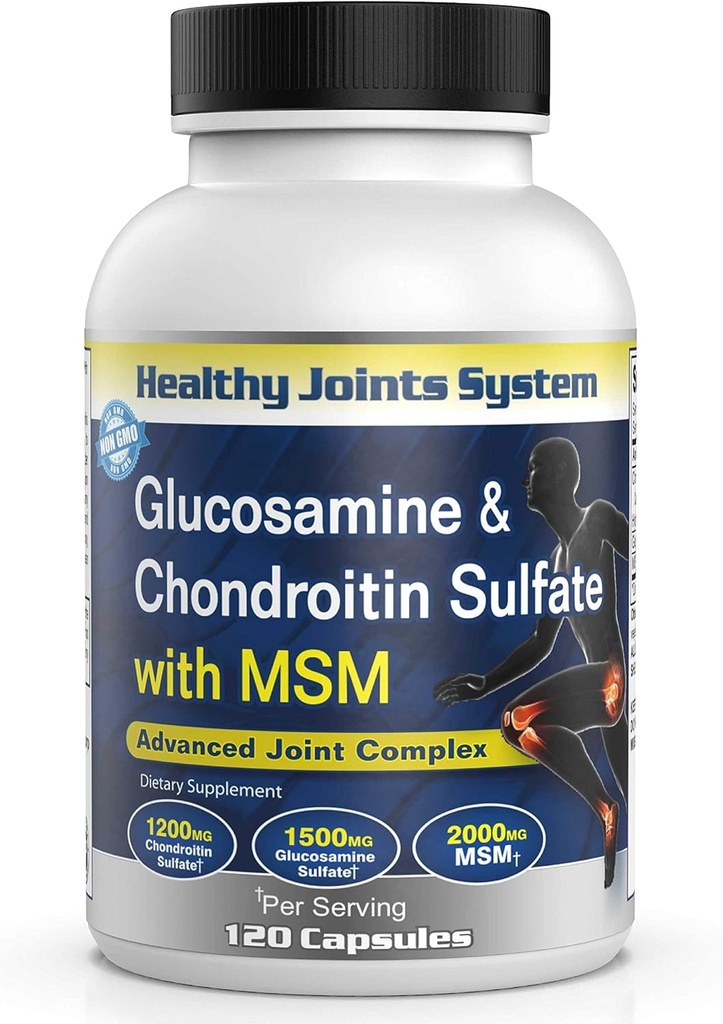 Glucosamin Chondroitin MSM supplement til fælles & knoe sundhed - 120 Kapsler