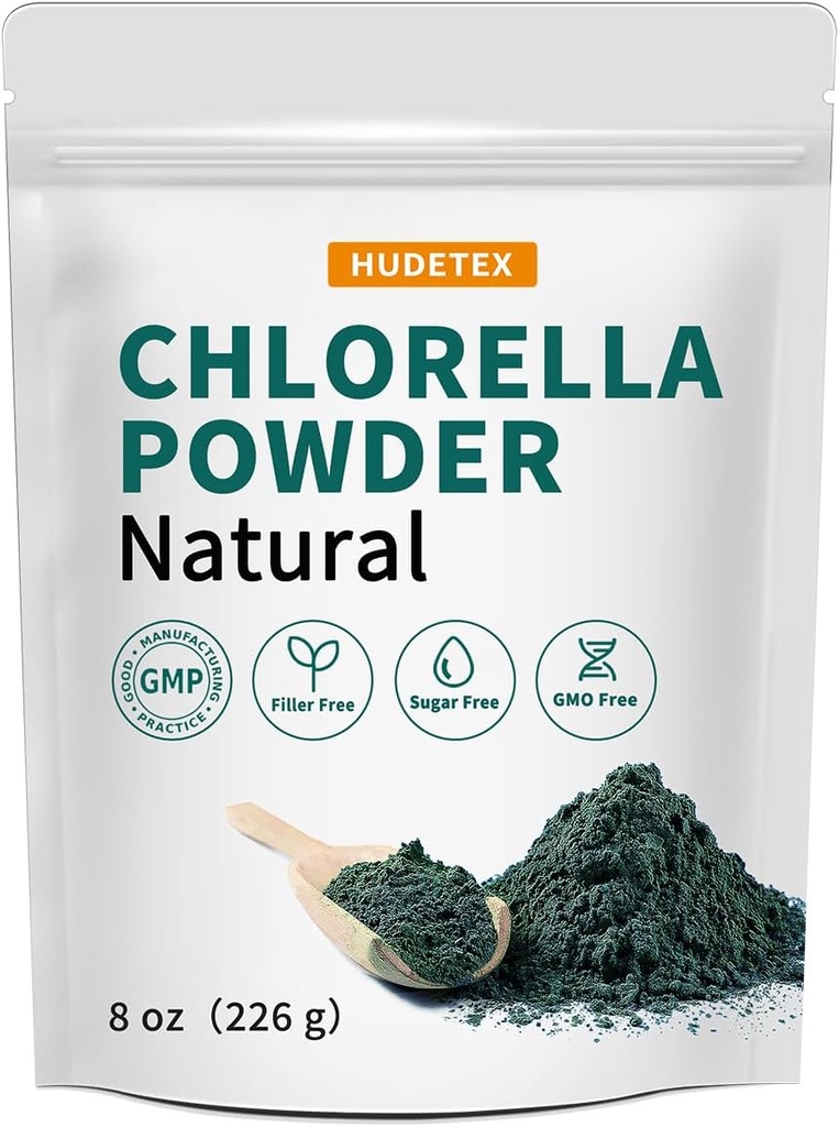Chlorella Powder Natural- Chlorophyll pulver, Understøtter immunsystem & leverfunktion, Hold unge, Vegan, Rich in Vegan Protein og Vitamin, 8 oz.