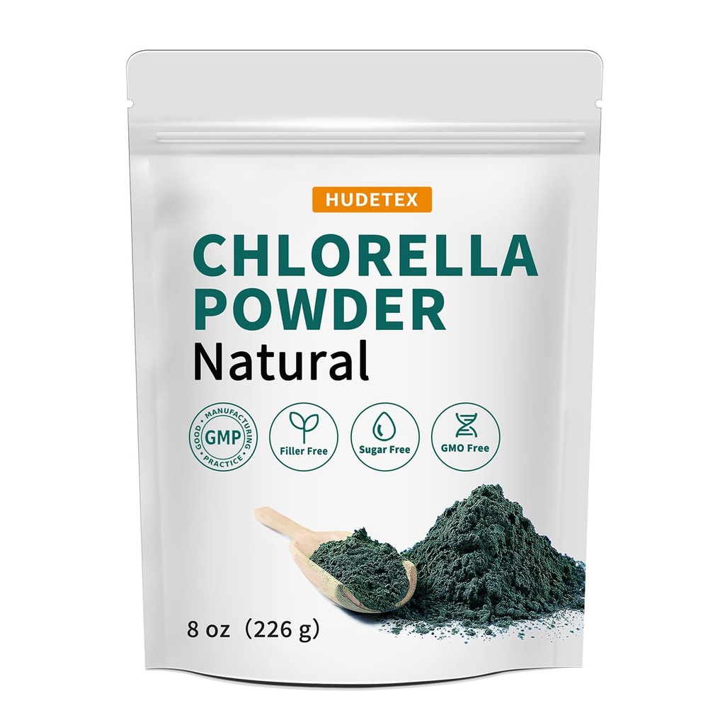 Chlorella Powder Natural- Chlorophyll pulver, Understøtter immunsystem & leverfunktion, Hold unge, Vegan, Rich in Vegan Protein og Vitamin, 8 oz.