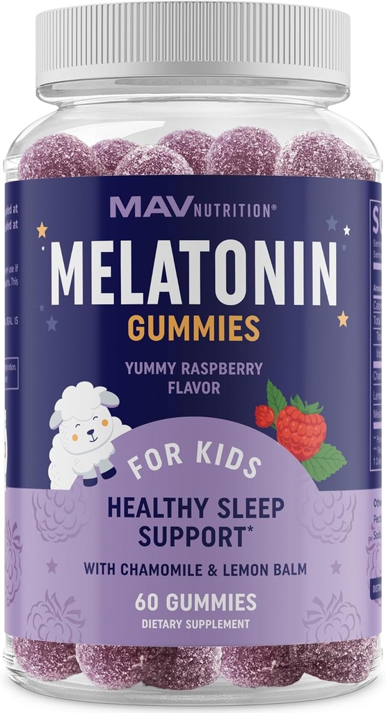 Melatonin Gummies for Kids I 124; 0, 5 mg Per Gummy I 124; Gentle Rest Support for Children Age 2 + - 124; Lav- Dosis Chewable Hest Aid For Kids I 124; med Lemon Balm & Kamille I 124; Non- GMO, Third- Party Testet 60ct
