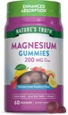 Nature 's Truth Magnesium Gummies for admirals against 124; 200mg against 124; 60 Count Yeinst 124; Vegan, Non- GMO & Gluten Free Supplement- 124; Enhanced Absorption Magnesium Citrate