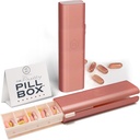 Pretty Pill Box Set - Stilfuld & kompakt Daily Pill Organizer, Medication Pill Case, Pill Container for Vitamin Management, Pill Holder, Rejse Essentials for Kvinder & Mænd - Rose